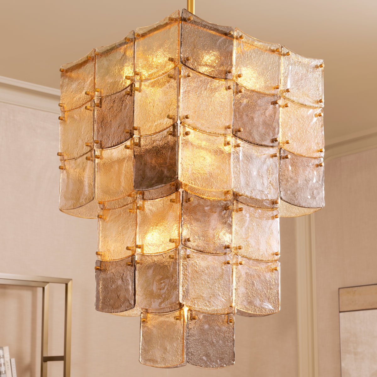 Glass Tiered Chandelier Laurent | Eichholtz Miami