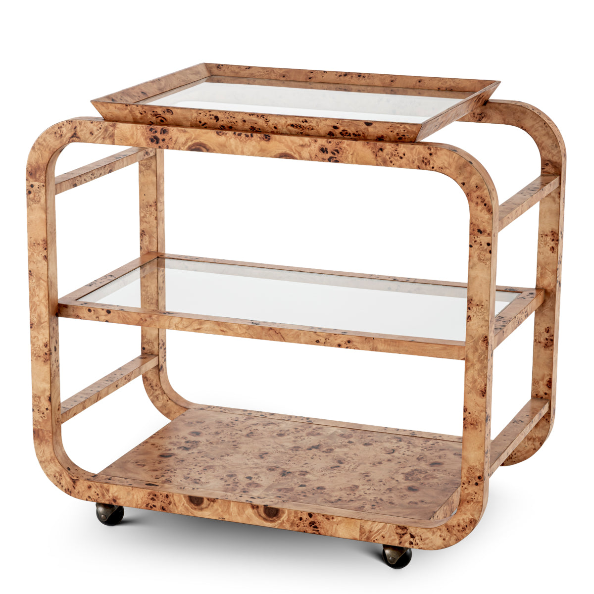 Mappa Burl Veneer Trolley Mayfair | Eichholtz Miami