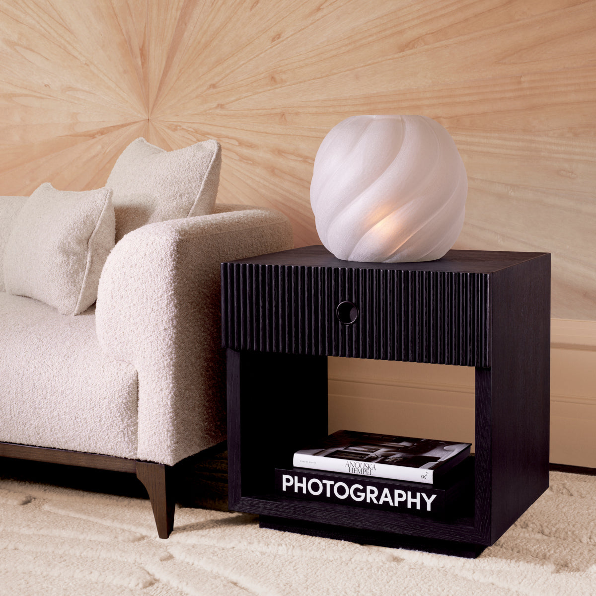 Ribbed Wood Nightstand Dimitrios | Eichholtz Miami