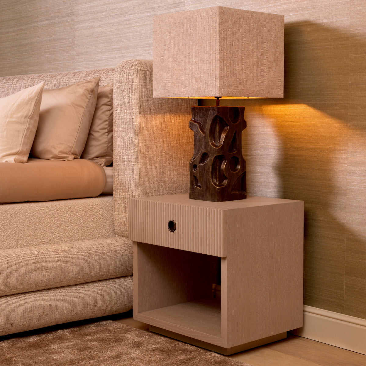 Ribbed Wood Nightstand Dimitrios | Eichholtz Miami