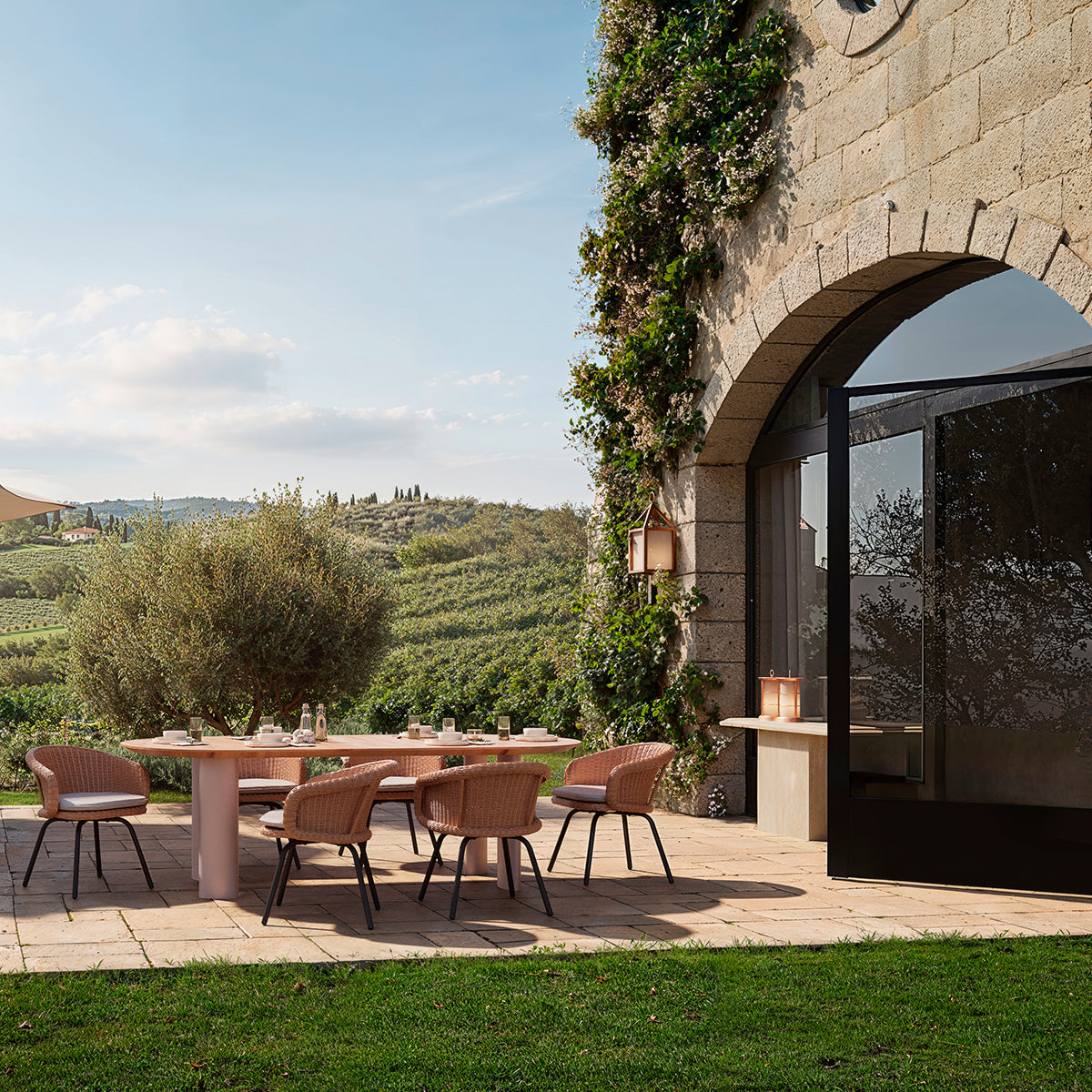 Travertine Outdoor Console Table Charles