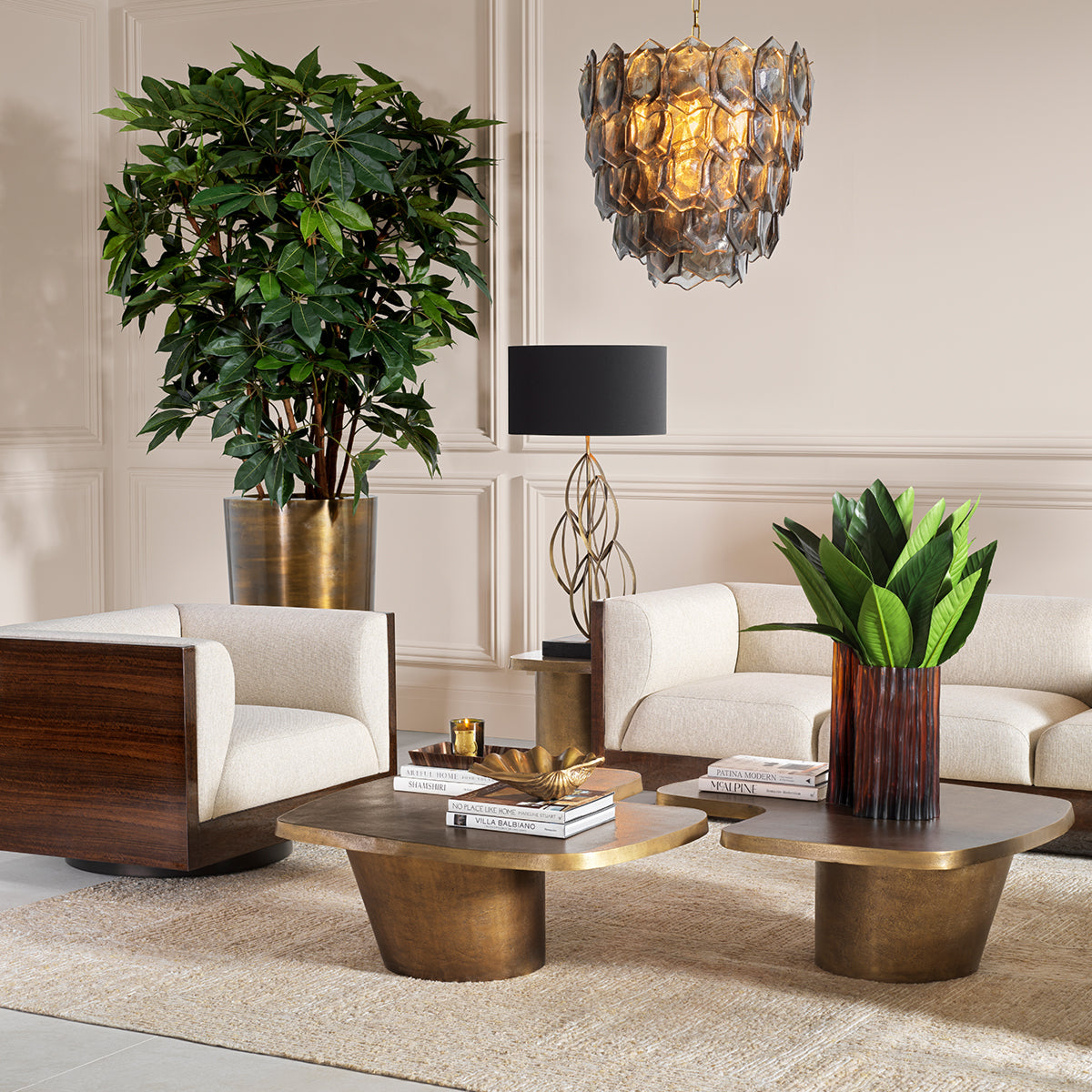 Fluted Amber Glass Vase Vivente | Eichholtz Miami