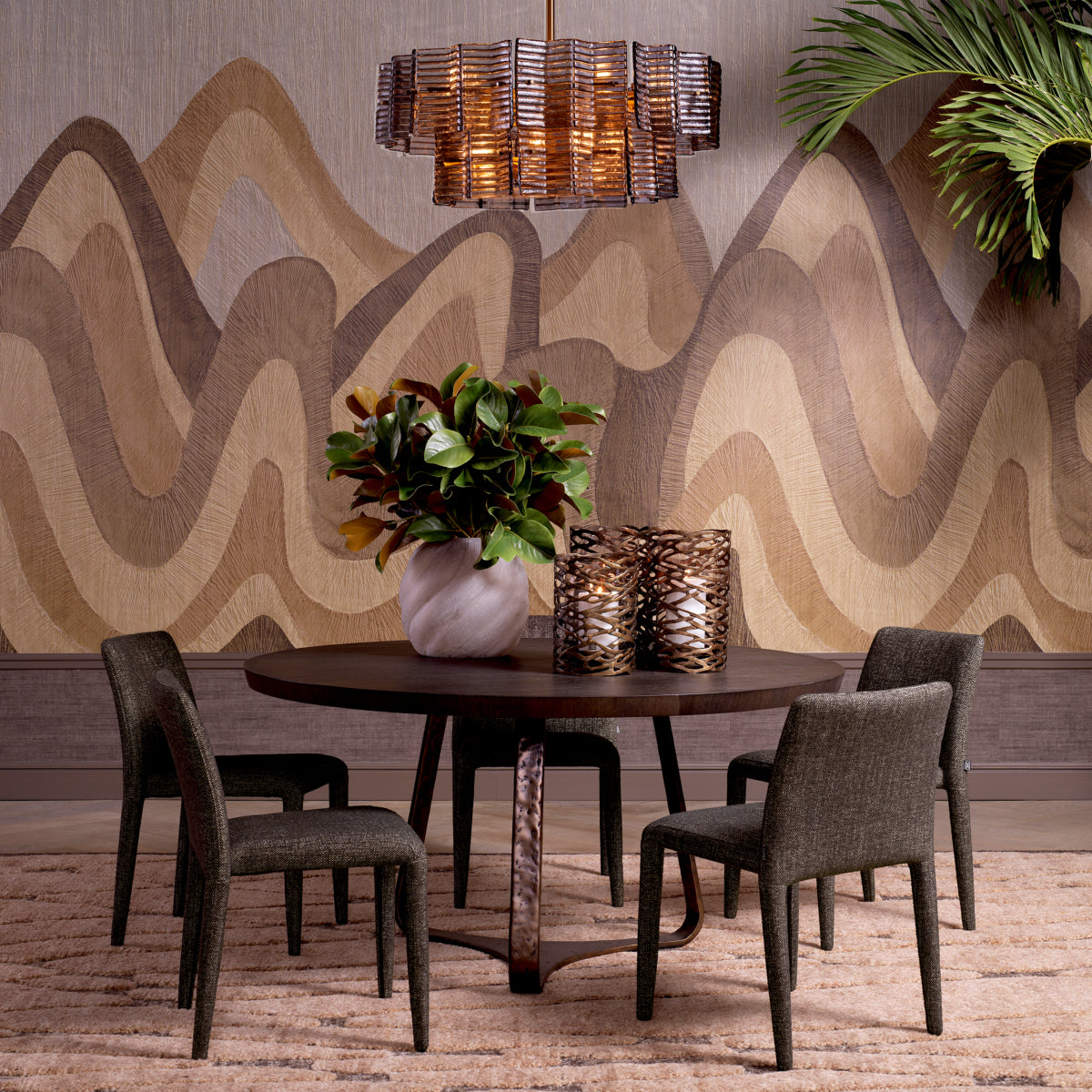 Ribbed Glass Chandelier Silvano | Eichholtz Miami