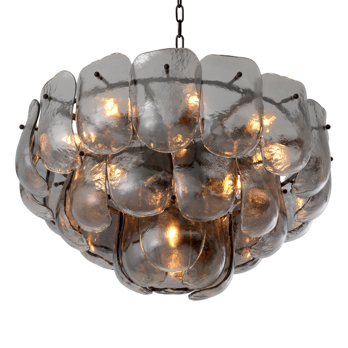 Thick Glass Metal Chandelier Gustave | Eichholtz Miami