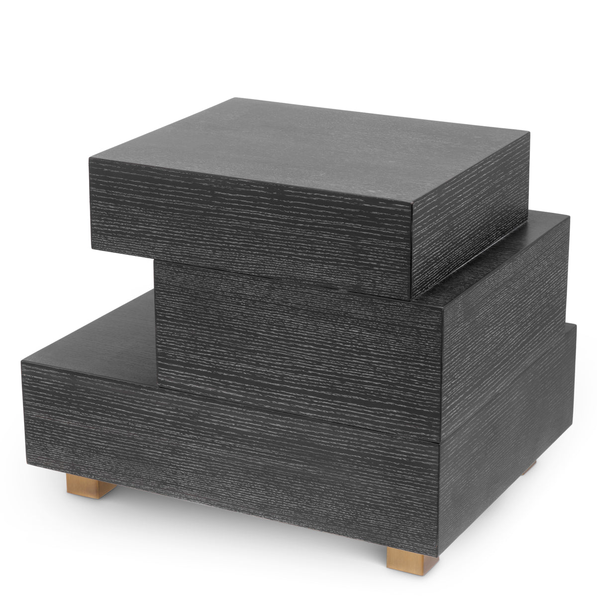 Black Oak 3-Drawer Nightstand Evendale | Eichholtz Miami
