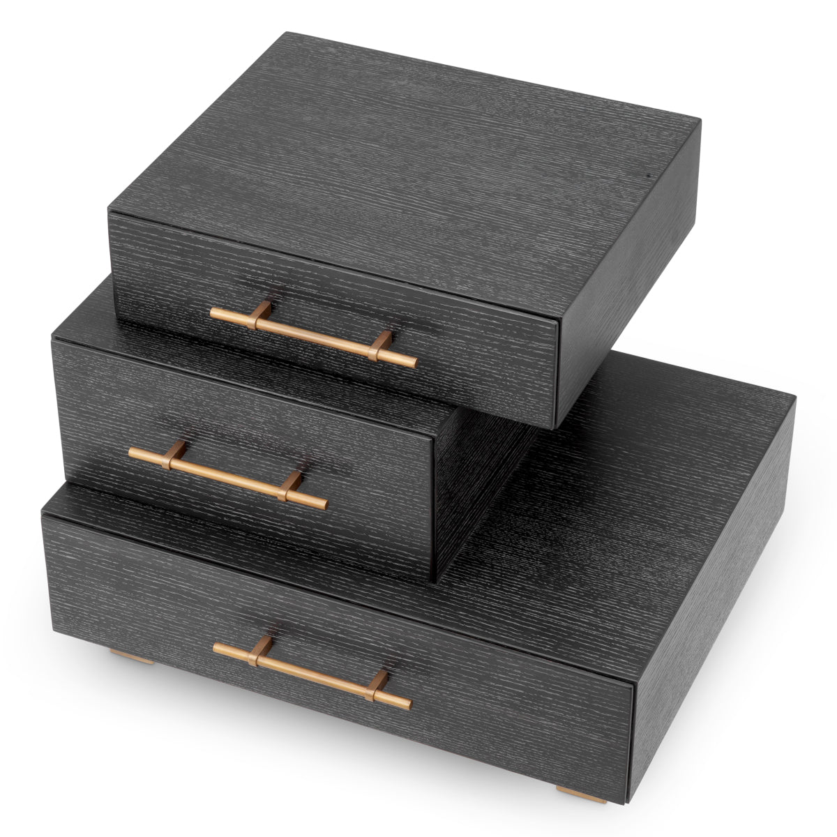 Black Oak 3-Drawer Nightstand Evendale | Eichholtz Miami
