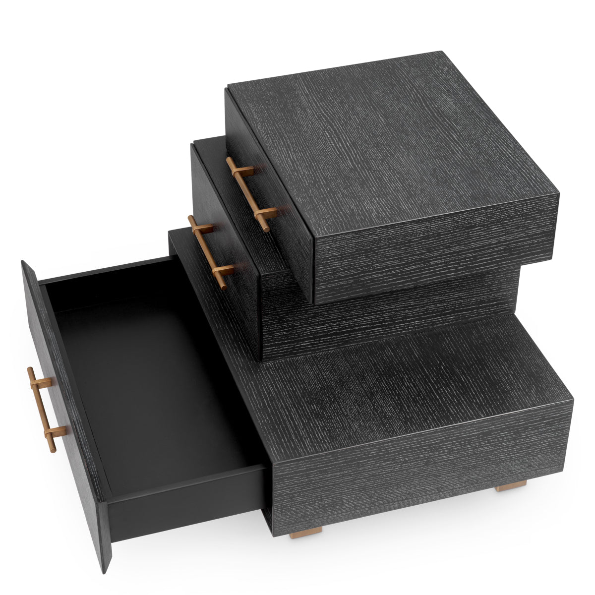 Black Oak 3-Drawer Nightstand Evendale | Eichholtz Miami