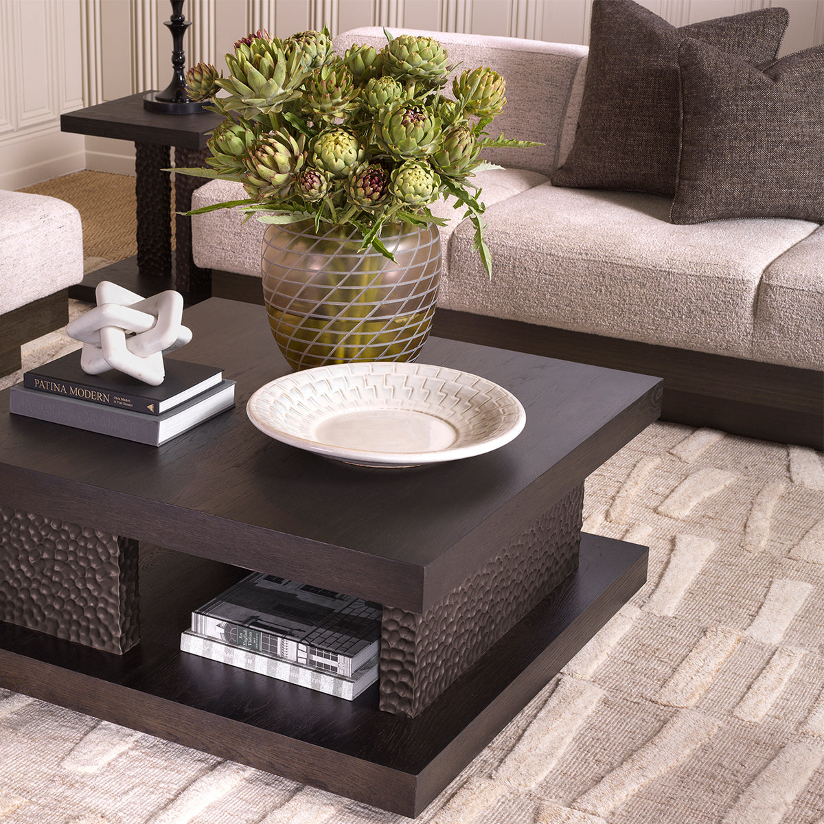 Brown Textured Cushion Renato | Eichholtz Miami