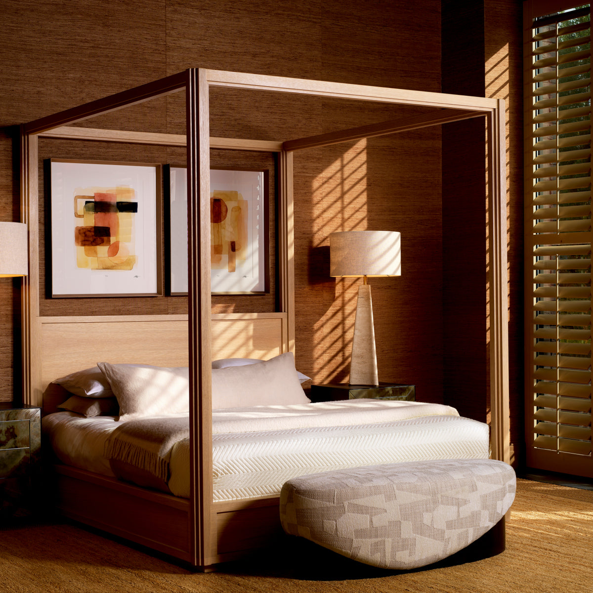Oak Canopy King Bed Tribeca | Eichholtz Miami