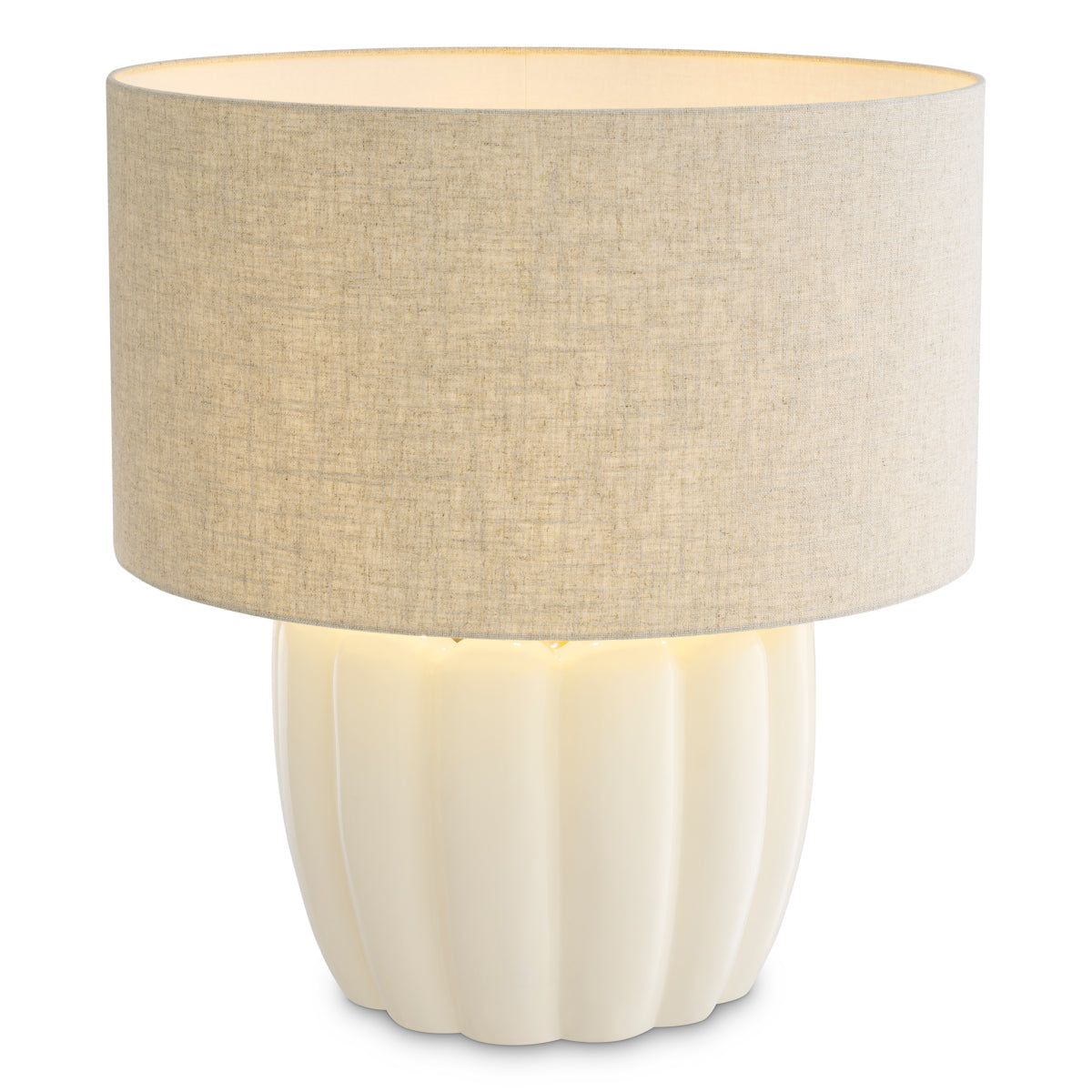 Off-White Wooden Table Lamp Barocco | Eichholtz Miami