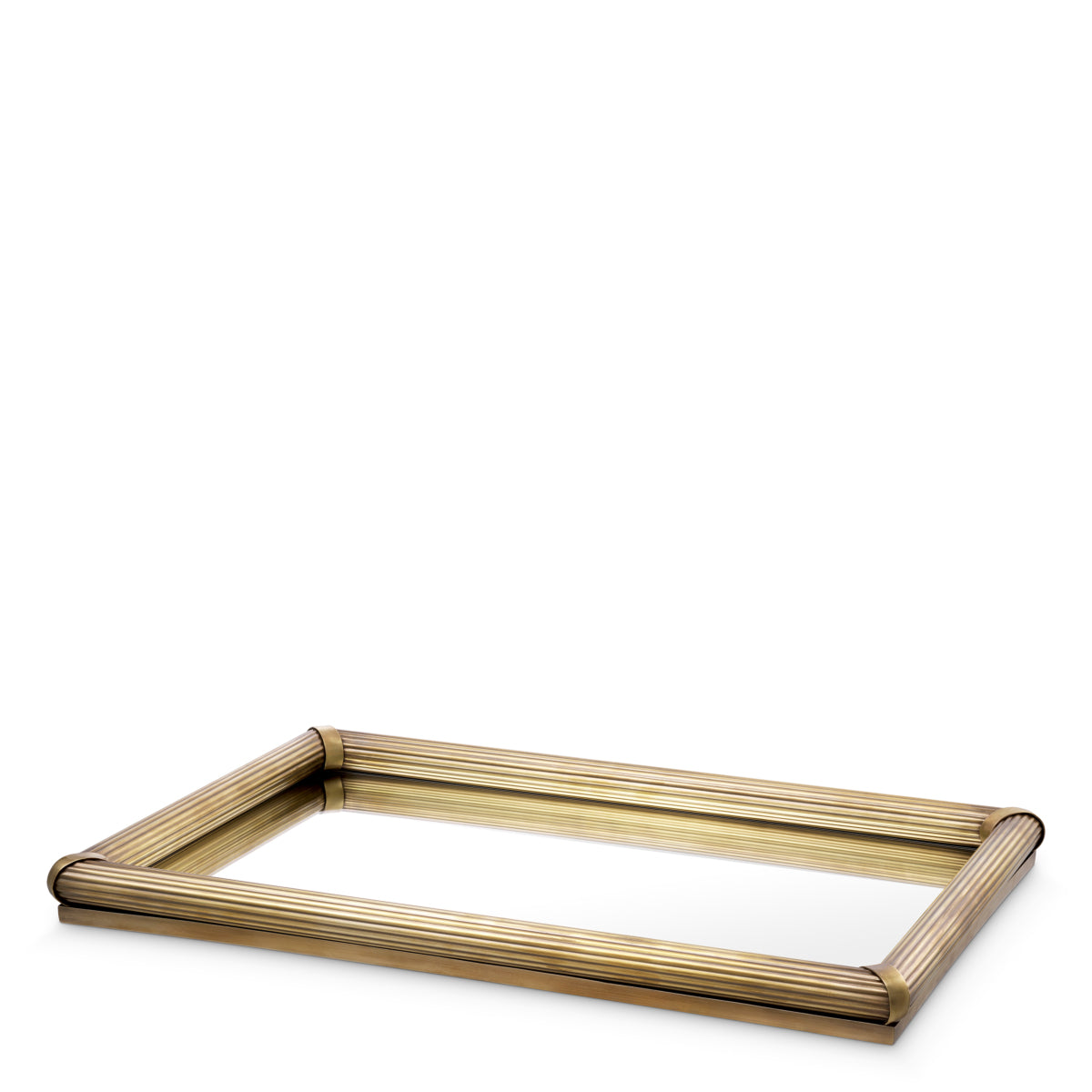 Ribbed Vintage Brass Tray Lenora | Eichholtz Miami