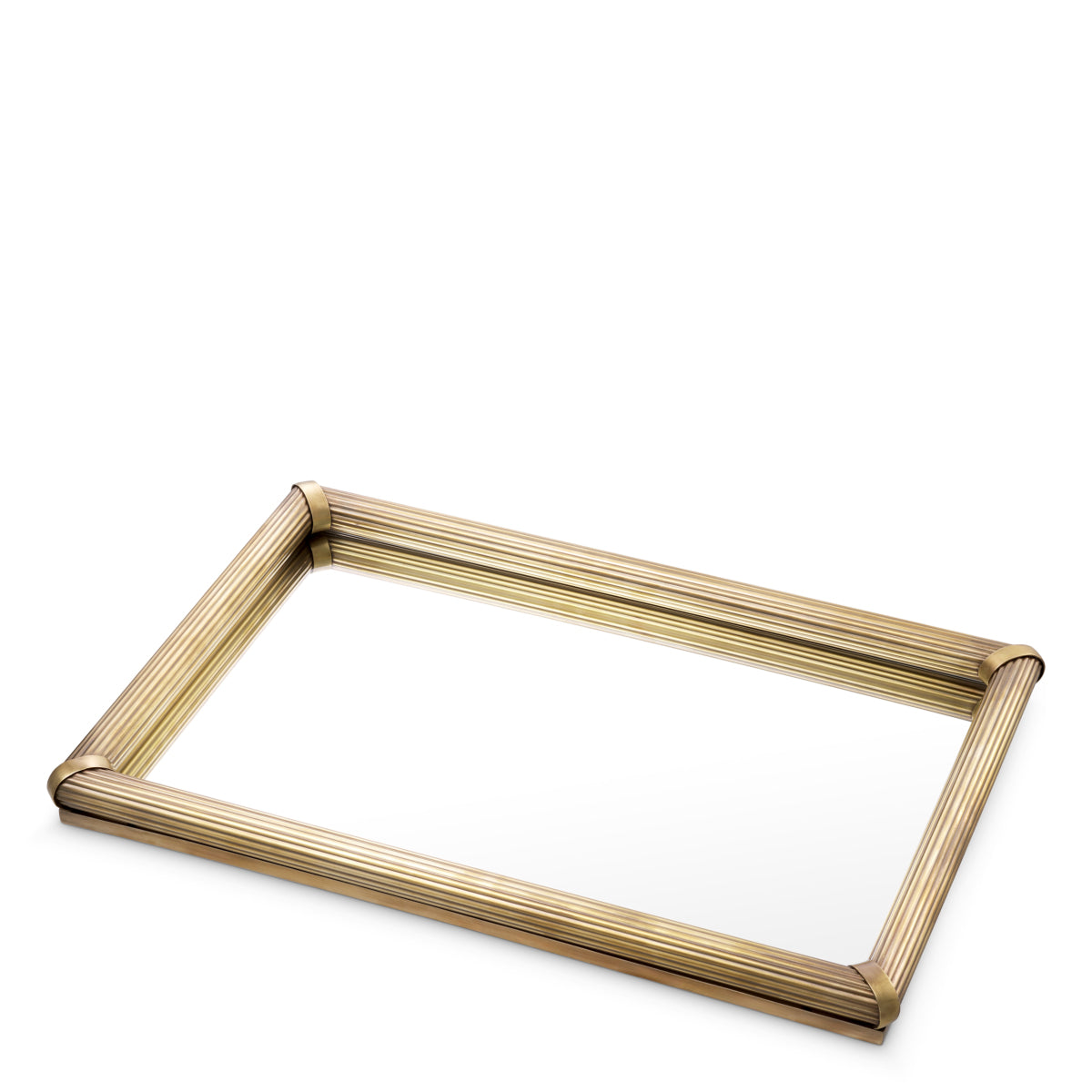 Ribbed Vintage Brass Tray Lenora | Eichholtz Miami