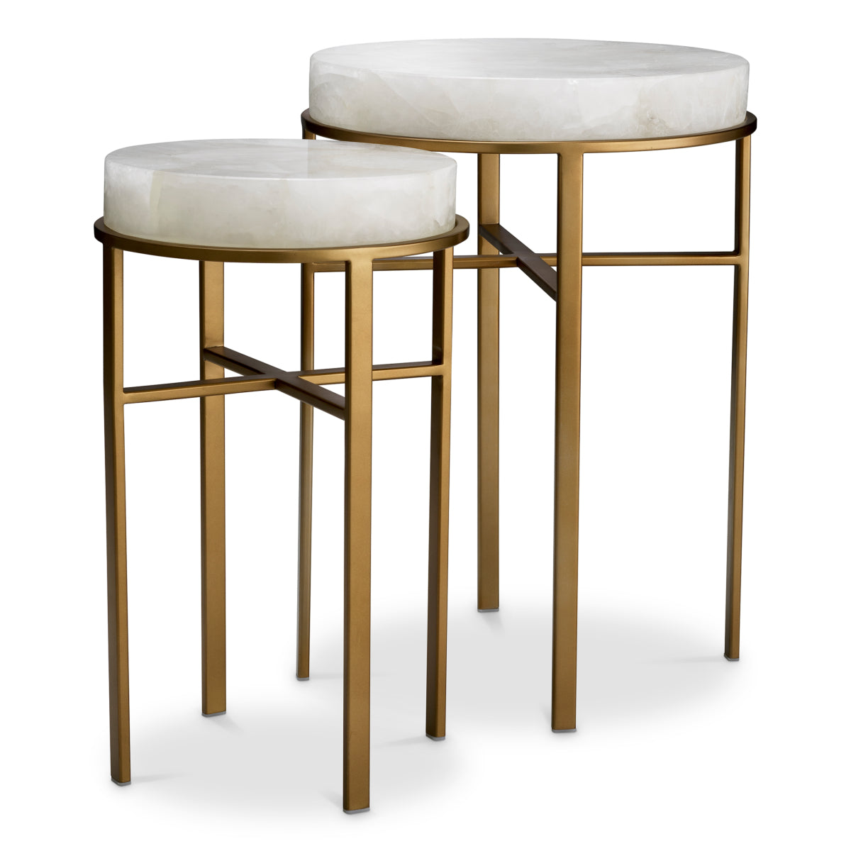 Crystal Round Side Tables (2) Hoxton | Eichholtz Miami