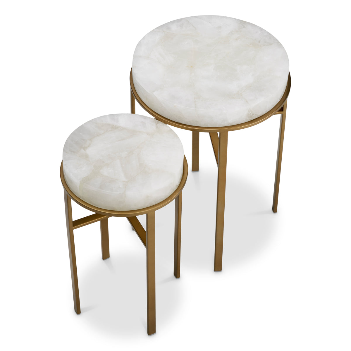 Crystal Round Side Tables (2) Hoxton | Eichholtz Miami