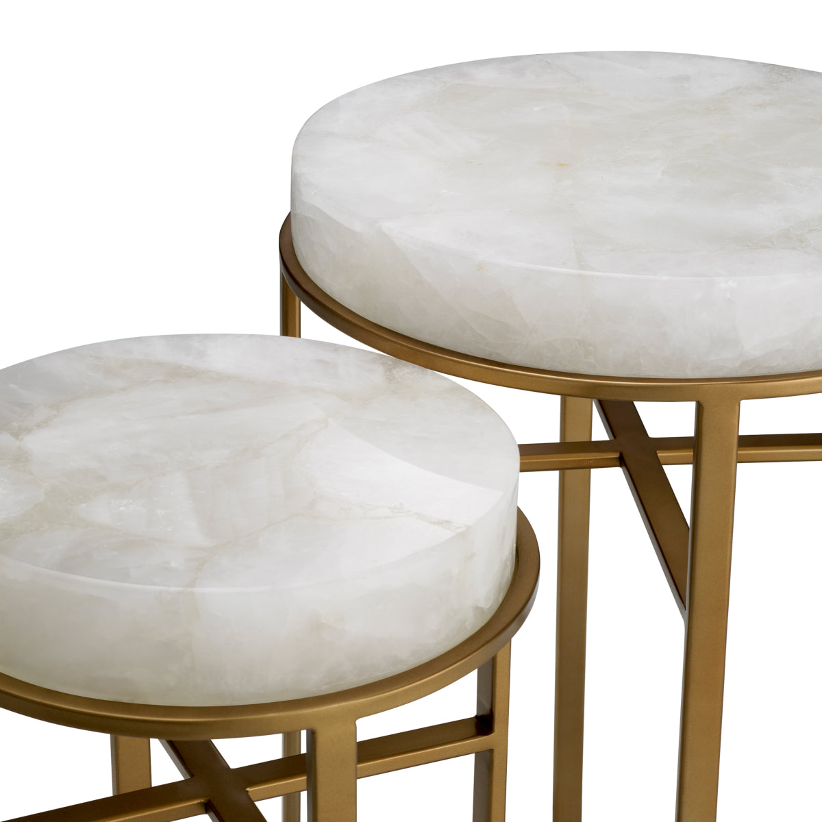 Crystal Round Side Tables (2) Hoxton | Eichholtz Miami