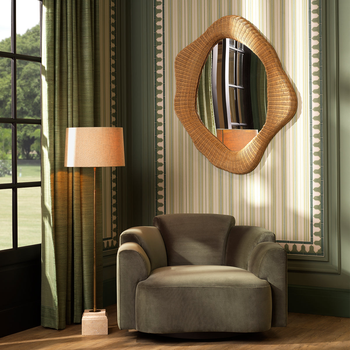 Natural Rattan Mirror Bilbao | Eichholtz Miami