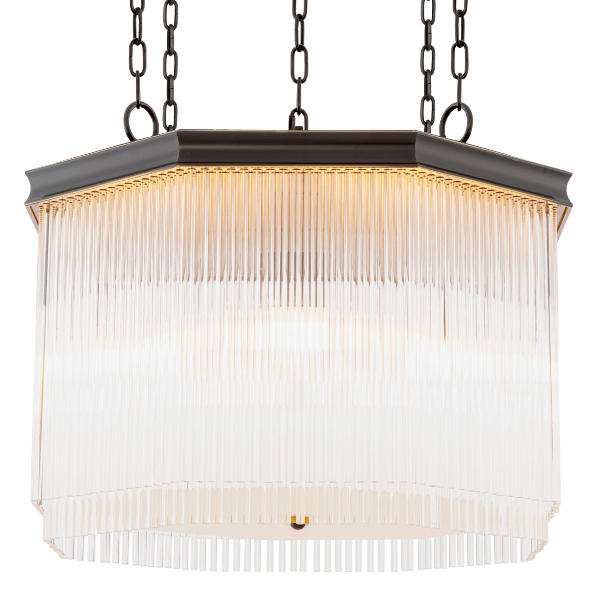 White Glass Rods Chandelier Estela
