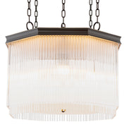 White Glass Rods Chandelier Estela