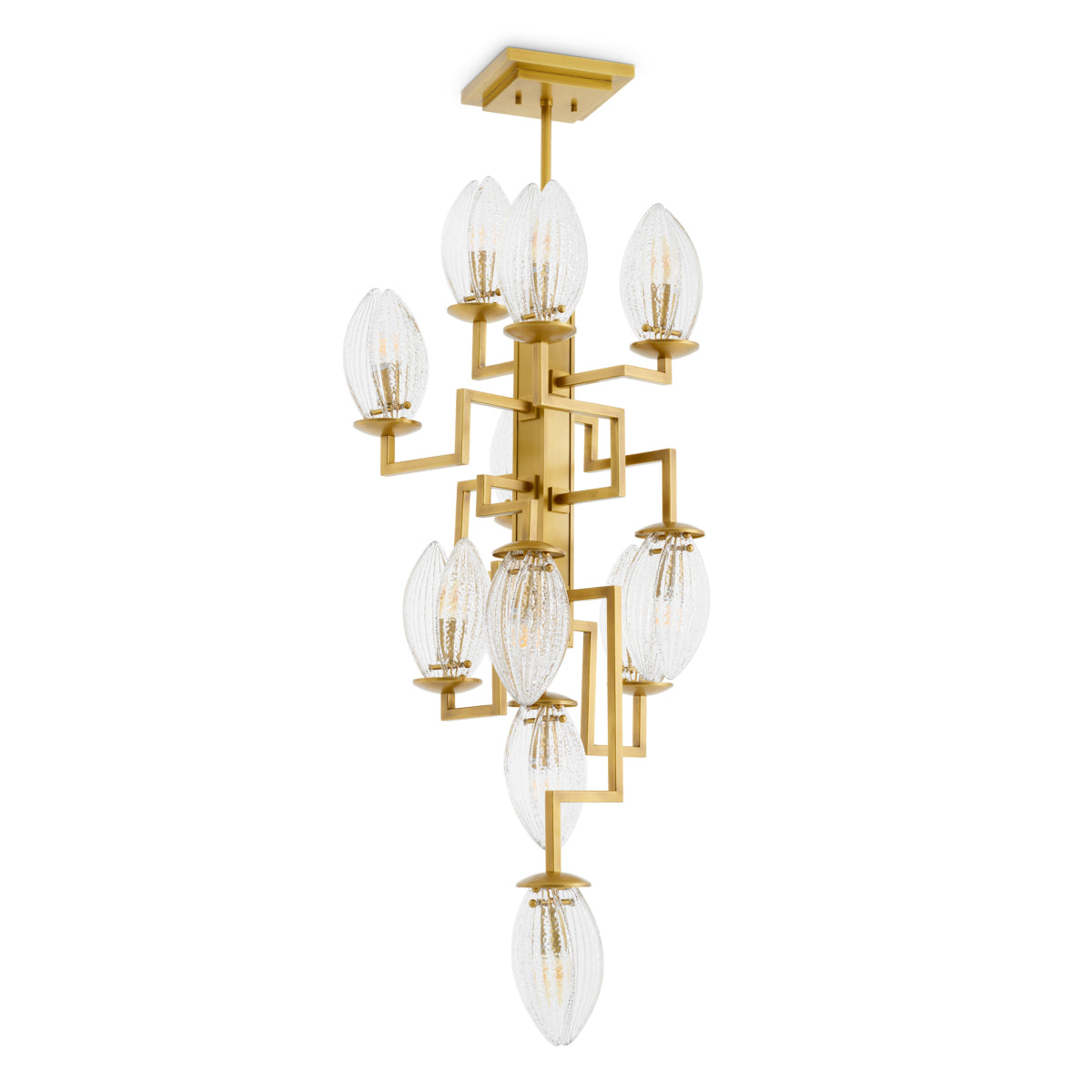Clear Ribbed Glass Chandelier Persephone | Eichholtz Miami