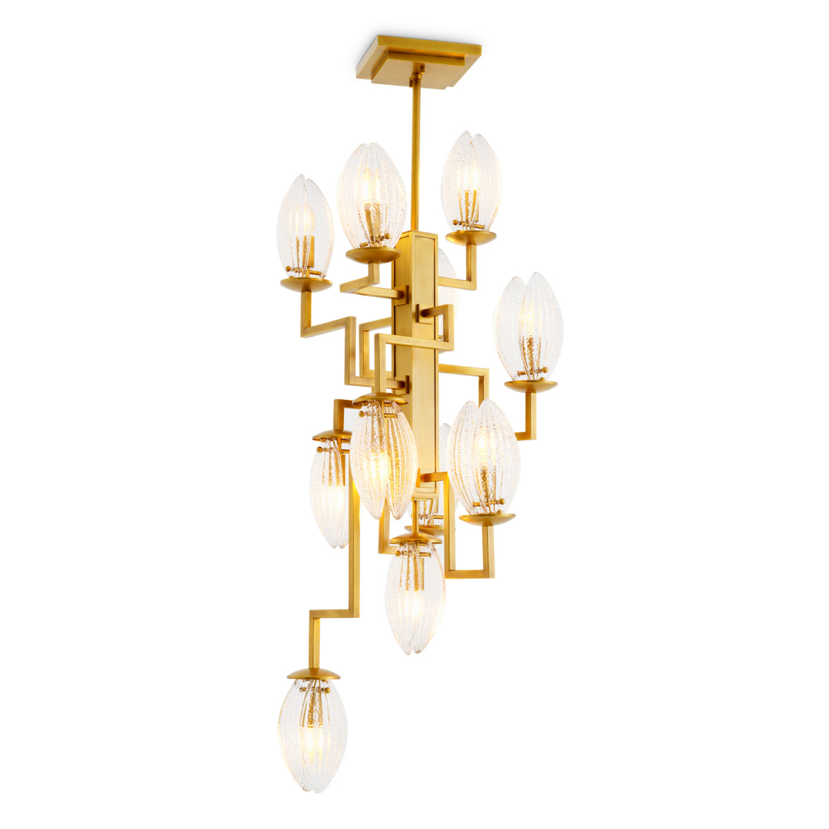Clear Ribbed Glass Chandelier Persephone | Eichholtz Miami