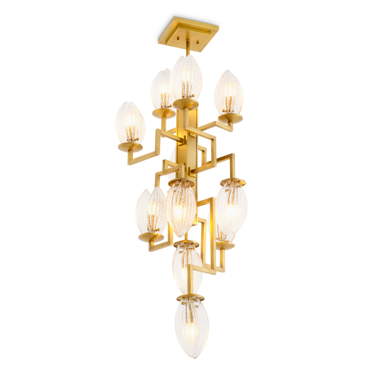 Clear Ribbed Glass Chandelier Persephone | Eichholtz Miami