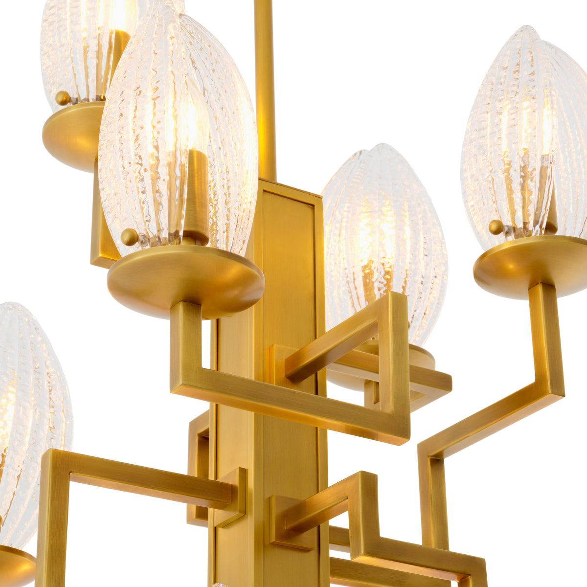 Clear Ribbed Glass Chandelier Persephone | Eichholtz Miami