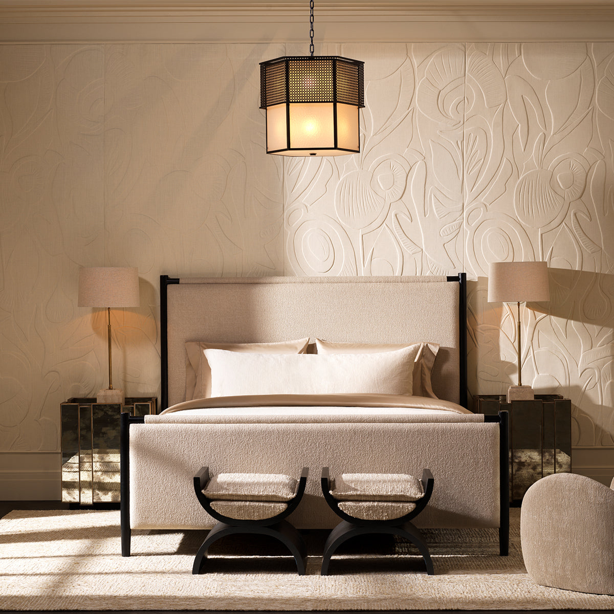 Bronze Frosted Glass Chandelier Minerva | Eichholtz Miami