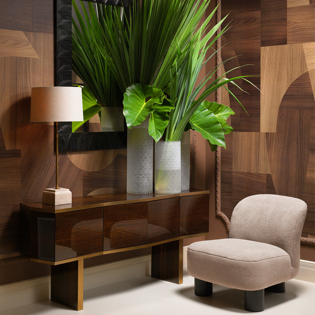 Charcoal Wood Mirror Belmont | Eichholtz Miami