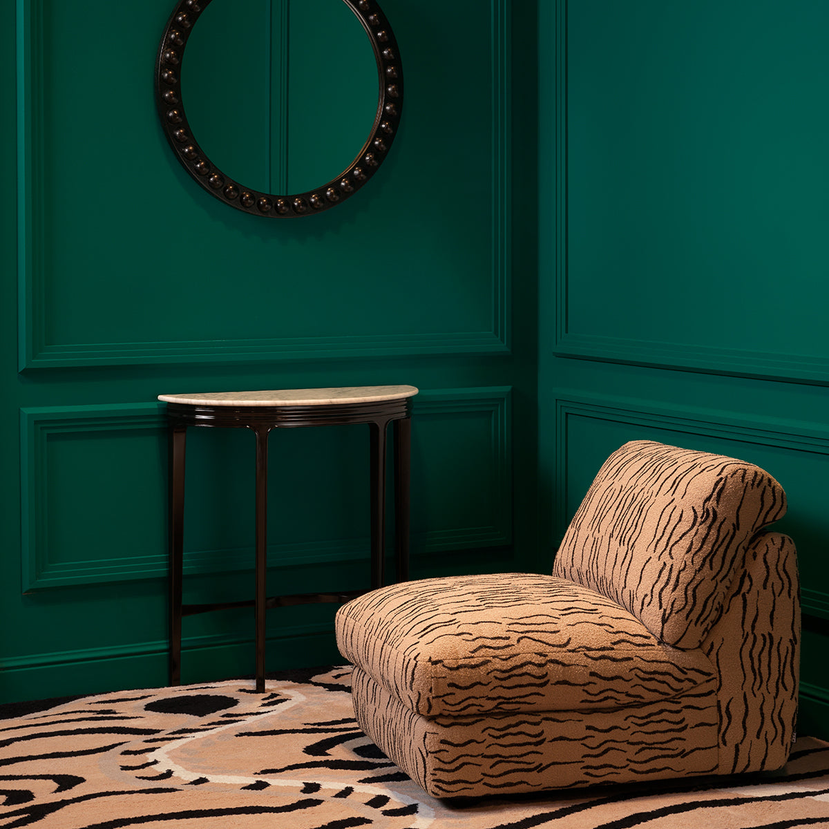 Round Wooden Framed Mirror Kenton | Eichholtz Miami