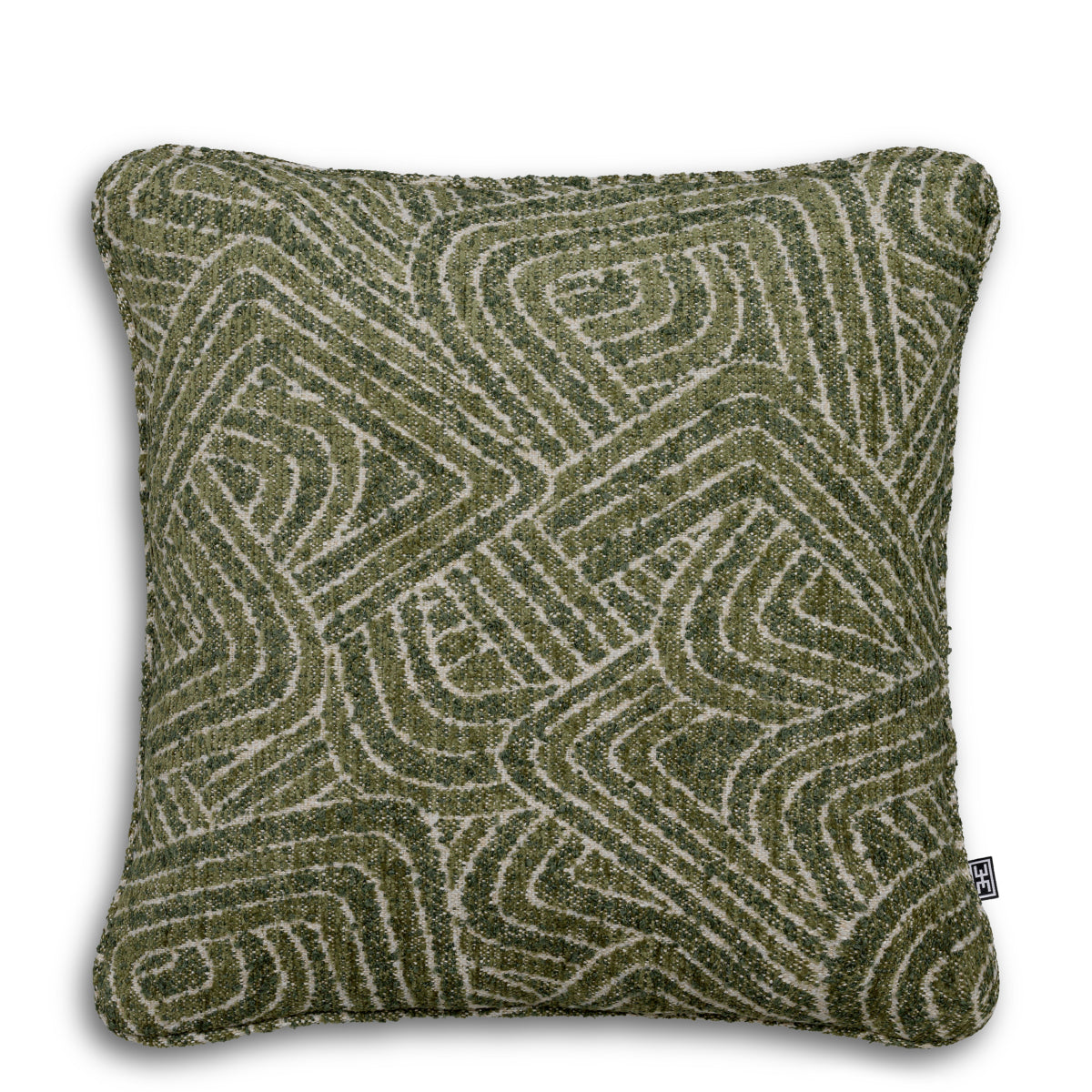 Green Geometric Pattern Cushion Camari | Eichholtz Miami