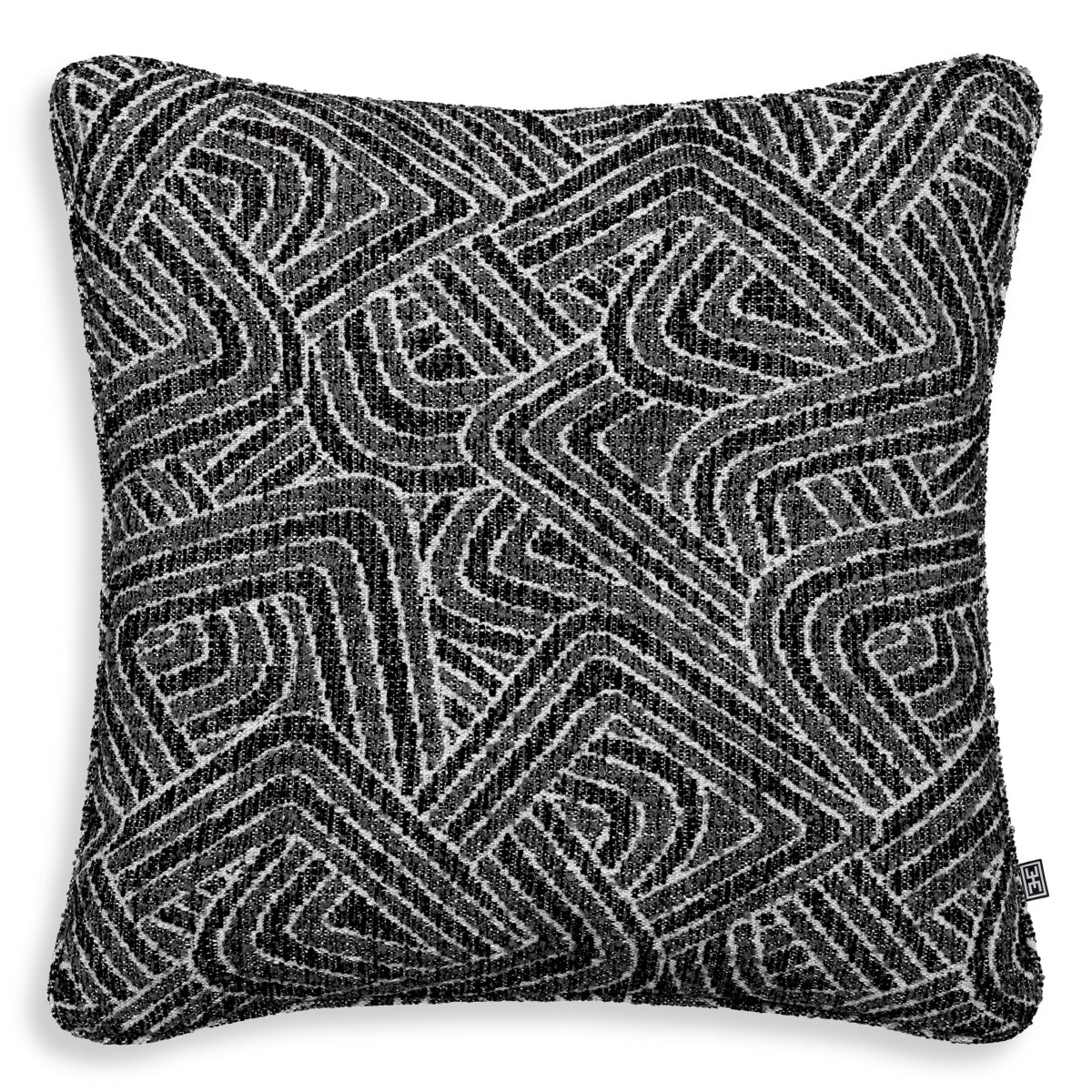 Black Geometric Pattern Cushion Camari | Eichholtz Miami