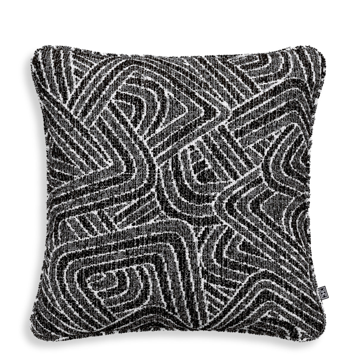 Black Geometric Pattern Cushion Camari | Eichholtz Miami