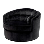 Black Velvet Swivel Chair Recla | Eichholtz Miami