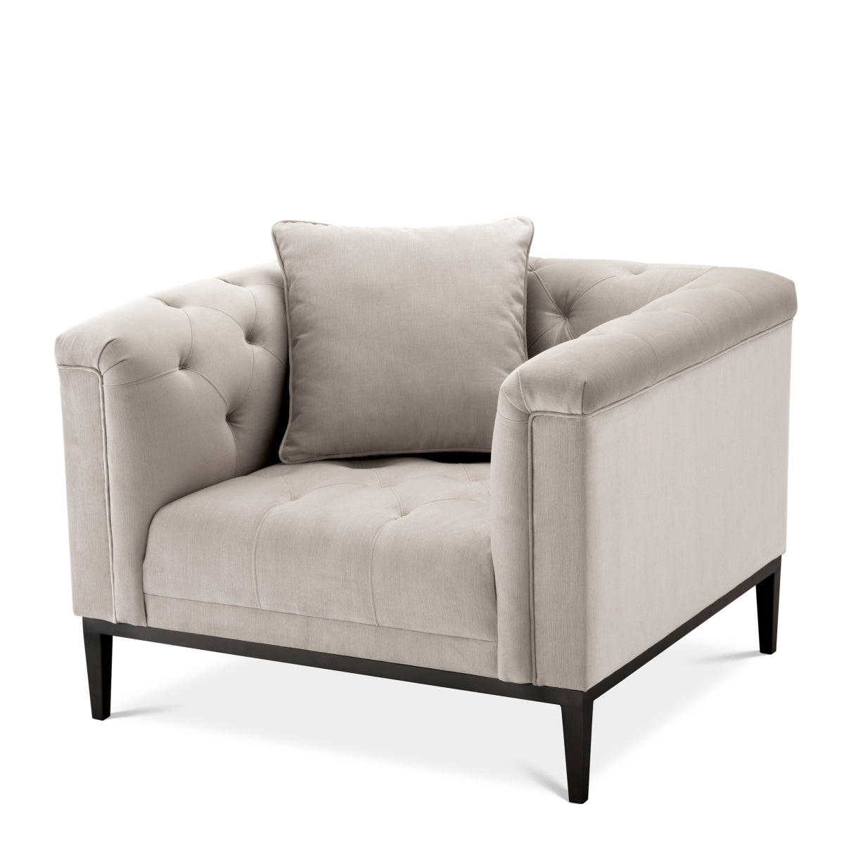 Tufted Pebble Gray Chair Cesare | Eichholtz Miami