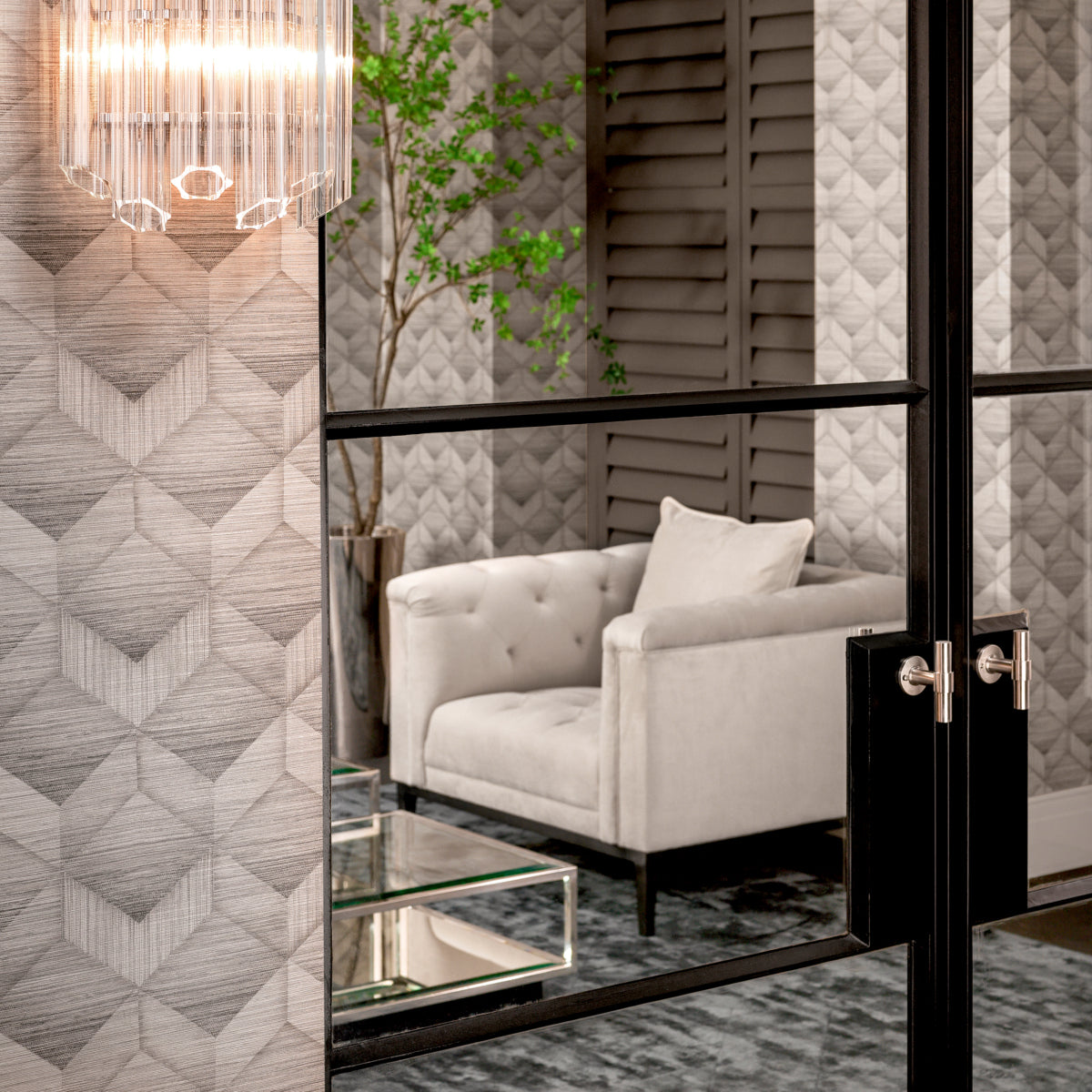 Tufted Pebble Gray Chair Cesare | Eichholtz Miami