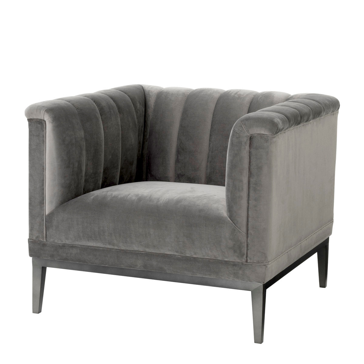 Gray Velvet Barrel Chair Raffles | Eichholtz Miami