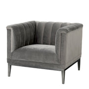 Gray Velvet Barrel Chair Raffles | Eichholtz Miami