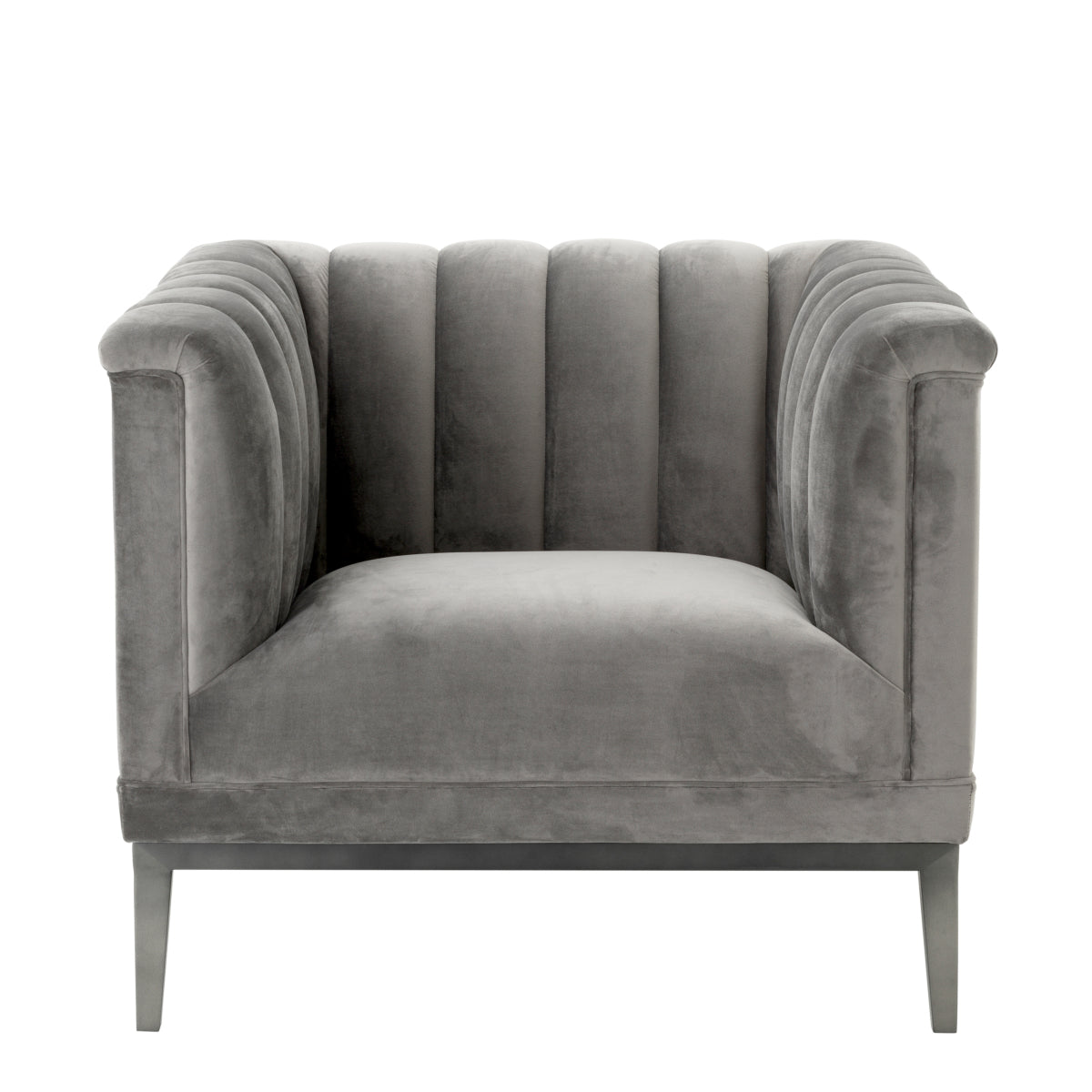Gray Velvet Barrel Chair Raffles | Eichholtz Miami