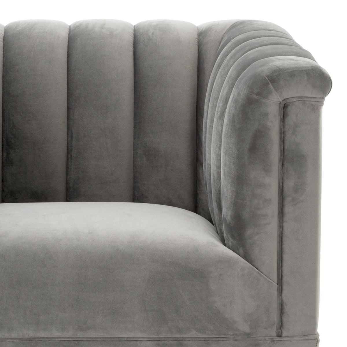 Gray Velvet Barrel Chair Raffles | Eichholtz Miami