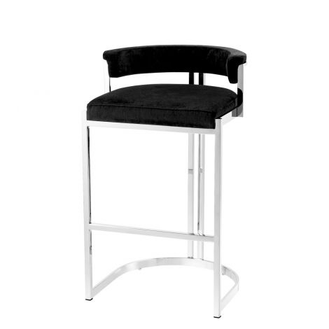 Black Velvet Counter Stool Dante | Eichholtz Miami