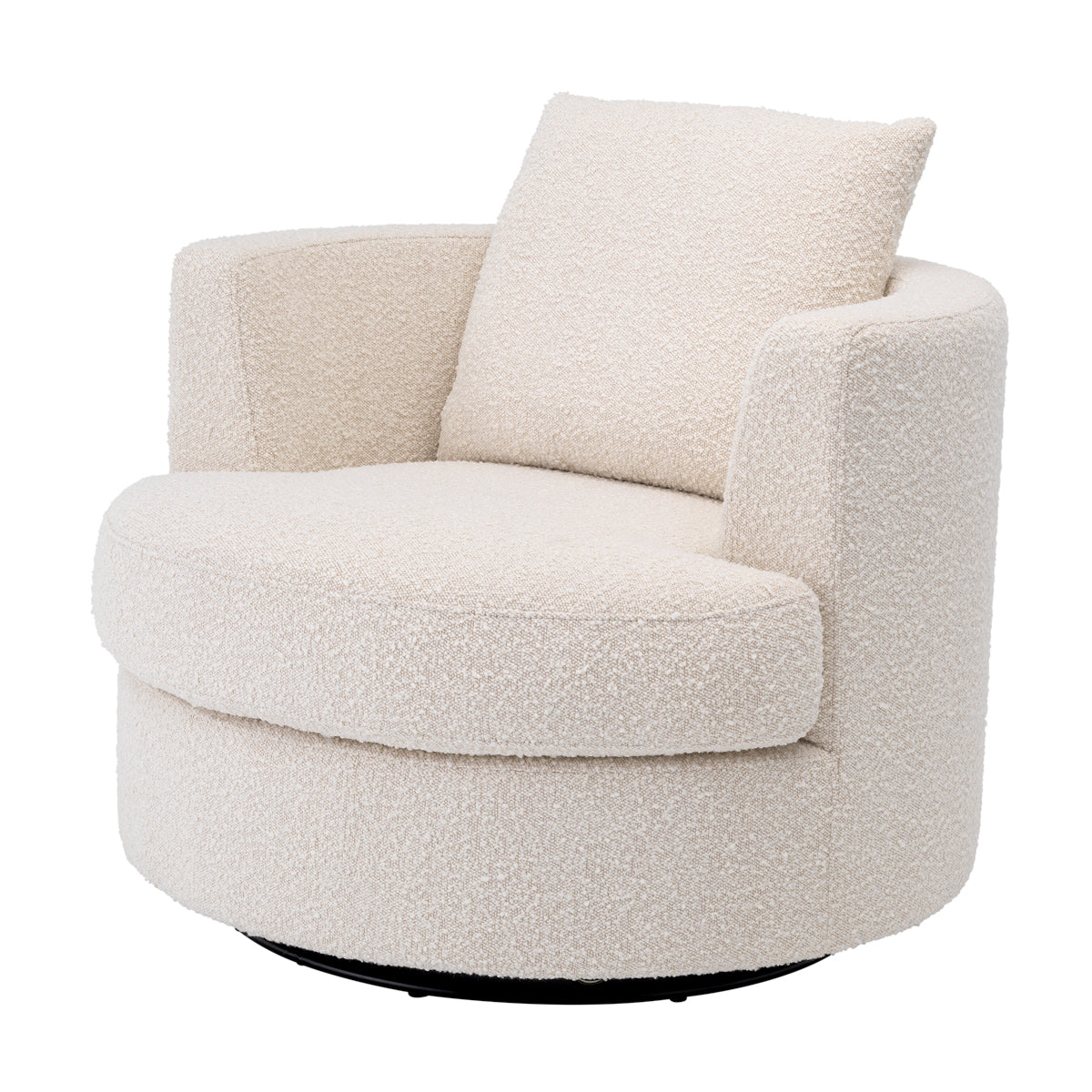 Cream Bouclé Swivel Chair Felix | Eichholtz Miami