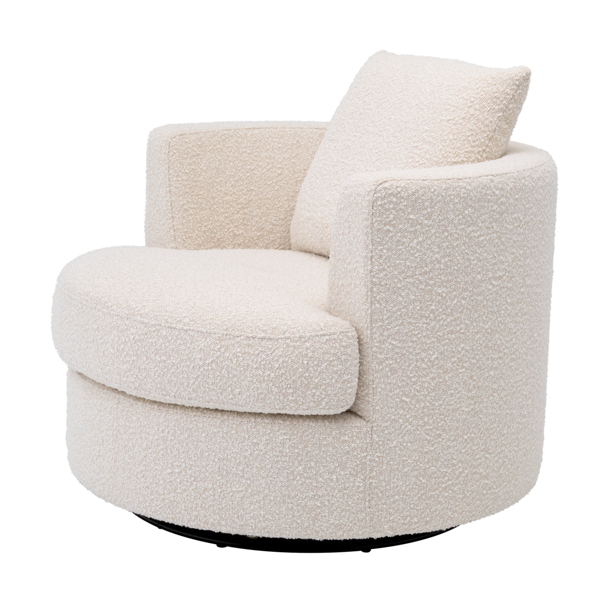 Cream Bouclé Swivel Chair Felix | Eichholtz Miami