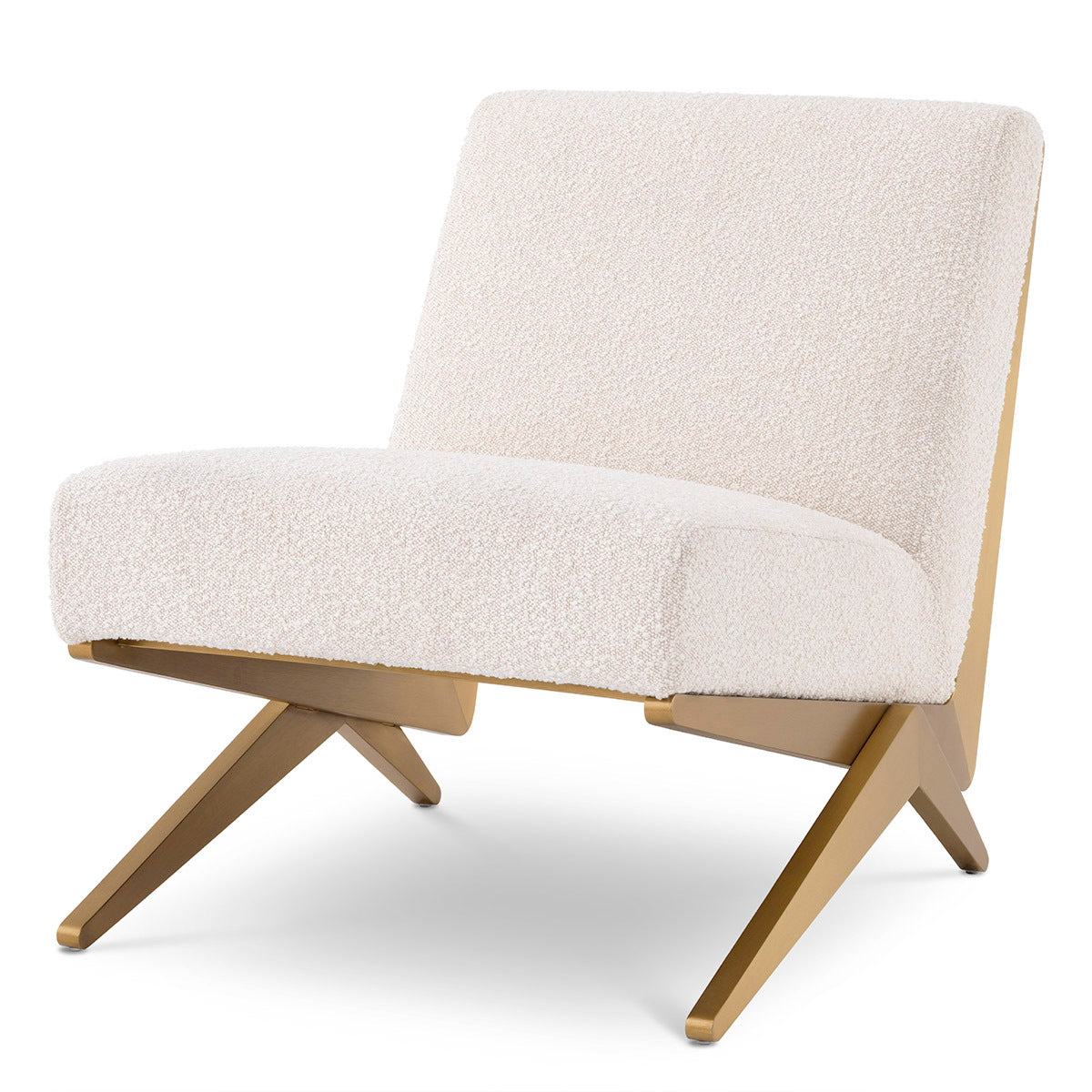 Cream Bouclé Lounge Chair Fico | Eichholtz Miami