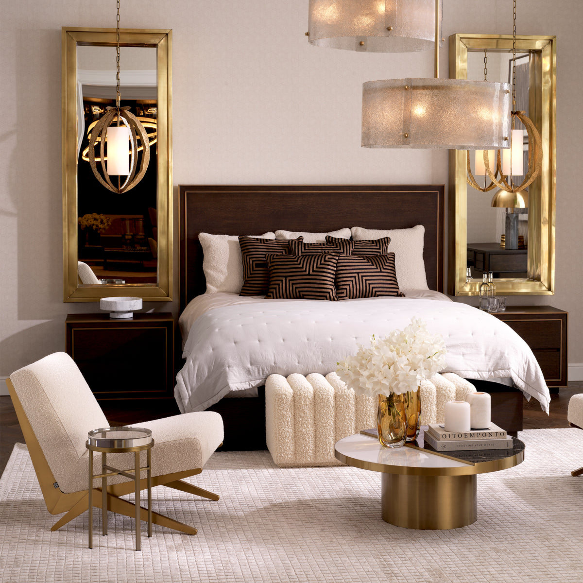 Cream Bouclé Lounge Chair Fico | Eichholtz Miami