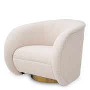 Cream Bouclé Swivel Chair Cristo | Eichholtz Miami