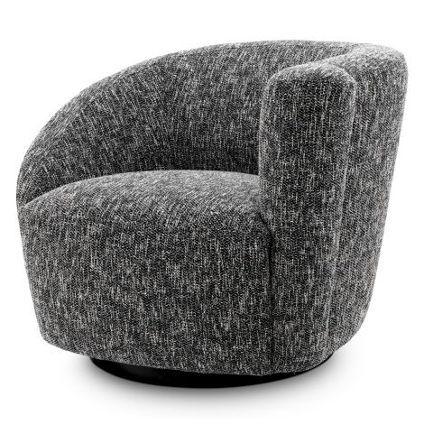 Black Asymmetrical Swivel Chair Colin | Eichholtz Miami