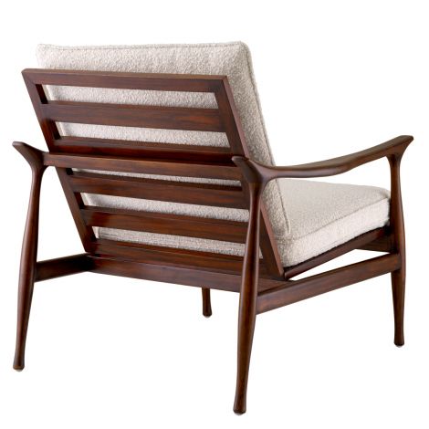 Wood Framed Bouclé Lounge Chair Manzo | Eichholtz Miami