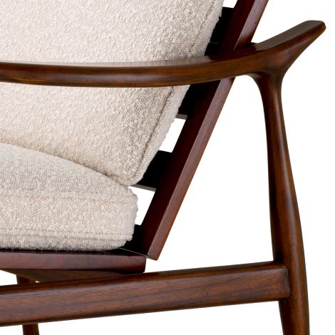 Wood Framed Bouclé Lounge Chair Manzo | Eichholtz Miami