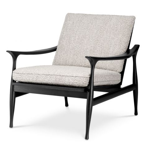 Wood Framed Bouclé Lounge Chair Manzo | Eichholtz Miami
