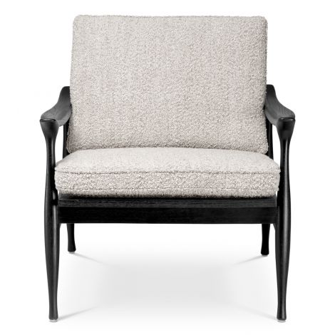 Wood Framed Bouclé Lounge Chair Manzo | Eichholtz Miami